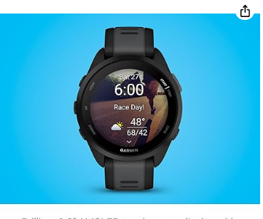 Garmin Forerunner 165, Running Smartwatch, Colorful AMOLED Display, Training Metrics and Recovery Insights, Black
